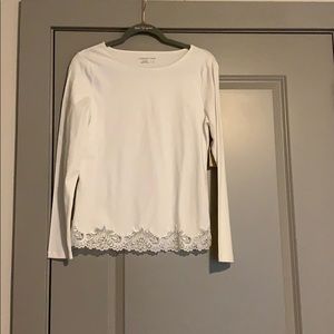 NWT lace trim long sleeve
